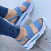 Venta al por mayor de fábrica 2024 verano Sudeste Asiático nuevo talla grande comercio exterior sandalias de mujer con sandalias de cuña de suela gruesa mujer