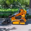 Novo modelo de miniescavadeira compacta, mini empilhadeira para carregamento de terra em trabalhos de jardim, miniescavadeira compacta tipo esteira para construção e trituração