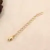 Corrente de Cauda de Cobre Banhada a Ouro Pulseira Conserva-Cor Extensor de Pulseira Coração DIY Colar Gota D'água Fecho Lagosta Acessórios de Joias