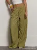 2026 Calça Longa Casual Listrada com Cordão Europeia e Americana Amazon Comprimento Total Calça Wide-Leg Feminina Estilo Verão Fina