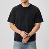 Ropa para Hombre Xintang 2026 Verano Nueva Camiseta de Manga Corta con Cuello Alto Estilo Americano para Hombre, Top Camiseta Corta Ligera