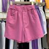 Shorts de Mezclilla de Pierna Ancha para Mujer 2026 Verano Estilo Hong Kong Estilo Papá Estudiante Casual Sueltos Mezcla de Algodón Shorts de Pierna Ancha
