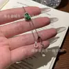 Atacado do Fabricante Pulseira de Jadeíta Natural com Design de Cabacinha Verde Brilhante, Estilo Fresco, Cravação em Prata S925
