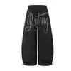 Urso Mágico Estilo Americano Retrô Personalidade Hot Drilling Calças Esportivas Retas Largas Calças de Moletom Jazz Hip Hop Calças de Perna Larga