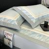 Set de Tres Piezas de Colchoneta de Seda de Hielo con Estampado Digital Clase A Verano Engrosado Antibacterial Lavable Lujo Ligero Sombrero de Cama Colchoneta para Aire Acondicionado
