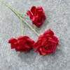 Flor Artificial Rosa Diamante de 3 Cabeças Flor de Seda para Casamento Arranjo de Casamento Decoração de Sala de Estar Flor Artificial em Formato de Rosa de Luxo Acessível