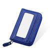 Bolsa de cartão de crédito anti-degaussing rfid de couro bovino de primeira camada para atacado, bolsa tipo acordeão para cartões, porta-cartões de grande capacidade para múltiplos cartões, porta-cartões