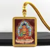 Colar Tanka de Cinábrio Pintado a Ouro do Xizang Zodíaco Zaki Carneiro Raposa Fada Wuye Pingente Tanka Pingente