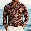 Impressão Digital Amazon Manga Longa Transfronteiriça Casual Camisa Masculina Novo Estilo Moda Comércio Exterior Fábrica de Roupas Masculinas Atacado