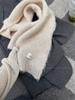 Cachecol de mohair Small Snail Home inverno feminino cor sólida branco malha de lã quente espessado cachecol de estudante moda