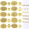 Contas e Acessórios Espaçadores de Plástico ABS com Banho de Ouro Imitado, 1500 Peças, Contas para Joias Artesanais DIY, Materiais Plásticos, 10 Tipos de Combinações