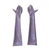 Guantes de cuero brillantes Guantes punk hip-hop de PU europeos y americanos Fabricantes de lencería sexy al por mayor