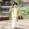 Hanfu Infantil Verão Manga Curta Feminino Traje Antigo Super Fada Infantil Novo Estilo Chinês Traje Tang Estilo Nacional Roupas para Apresentação de Escola Primária