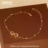 Pulseira de Aço Inoxidável Símbolo do Infinito 8 Não Desbota com Zircônia Cravejada de Diamantes para Mulheres, Luxo Leve High-End Estilo Coreano Ins