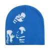 Gorro de Punto de Moda Europea y Americana de Comercio Exterior, Moderno y Versátil, con Patrón en Forma Humana, Gorro Casual para Exteriores, Resistente al Frío y Cálido, Unisex