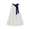 Vestido de Niña Verano 2026 Nuevo Estilo Chaleco sin Mangas para Niños Vestido de Niña con Lunares y Lazo Vestido de Princesa Estilo Delgado
