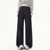 Pantalones vaqueros de pierna ancha sueltos de cintura alta para maternidad para otoño e invierno 2025, pantalones largos casuales adelgazantes para maternidad para mujer