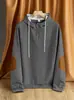 Sudadera Casual Gruesa de Jacquard de Color Sólido con Capucha Bordada para Hombre, Otoño e Invierno, para Amazon Europeo y Americano Transfronterizo