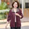 Jaqueta Curta Casual da Moda Outono 2026 para Mulheres de Meia-idade e Idosas, Top Estiloso para Mães Baixinhas, Casaco Elegante Feminino com Lapela