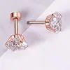 Aço Inoxidável 316L Redondo Bolo Diamante Brincos Simples Aço Titânio Placa de Ferro Barra Piercing Cruzado Popular Brincos Joias