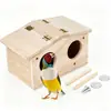 Nido de pájaro de madera comedero para pájaros casa para pájaros exterior árbol caja de cría cálida jaula para pájaros caja creativa casa de incubación