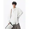 Camisa Negra Estilo Chino Nuevo Estilo Chino para Hombre de Manga Larga Atractiva Camisa Casual Talla Grande Traje Tang de Compromiso Chaqueta