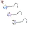 Venta Caliente Transfronteriza 316 Acero Inoxidable Clavos para Nariz Anillo para Nariz Multifuncional de Circonita Adorno para Nariz Anillo Universal de Acero de Titanio Suministro Directo de Fábrica