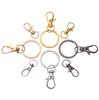Conjunto de Chaveiros em Liga de Zinco + Ferro 5 Peças/Pacote Chaveiro DIY Feito à Mão Argola de Mola Fivela Redonda Gancho Caseiro Atacado