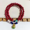 Pulseira Anti-Cinábrio Lótus Pixiu Multi-Círculo para Atrair Riqueza, Pulseira de Contas Budistas Areia Dourada Roxa, Transmissão ao Vivo Transfronteiriça, Atacado de Joias Douyin