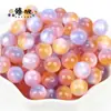 Acessórios de joalheria DIY imitação olho de gato contas redondas furo reto glitter em pó fino resina contas soltas material de pulseira de miçangas feita à mão