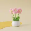 Planta de Lírio-do-vale Crochê Feito à Mão em Vaso, Decoração para Casa, Girassol Tricô de Lã, Presente para o Dia do Professor