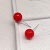 8mm japonês e coreano jóias vermelho pérola feijão brincos pequenos brincos de pérola jóias um pequeno presente