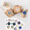 Hk112-T Decoración de Cumpleaños Colorida Pegatinas Redondas, Pegatinas Selladoras Autoadhesivas para Sobres de Tarjetas de Felicitación, Pegatinas para Decoración de Globos