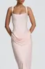 Vestido Sexy de Satén Europeo y Americano Transfronterizo Nuevo Ajustado al Cuerpo sin Hombros con Fruncido Delantero y Lazada Trasera, Estilo Largo, Venta al por Mayor Directa de Fábrica