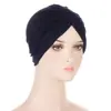 Amazon europeo y americano nuevo tela elástica cepillada seda de leche gorra con torsión base gorra india pañuelo para la cabeza gorra gorra para quimioterapia