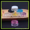 Frasco hexagonal de glitter 5ml kit de viagem frasco para máscara frasco de amostra para creme frasco de creme de seis lados 5g frasco de pomada