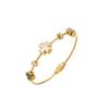 Pulsera Popular Transfronteriza Europea y Americana de Moda de Acero de Titanio con Incrustaciones de Diamantes, Abierta, No se Desvanece, Pulsera Simple de Acero Inoxidable