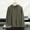 Nuevo Producto de Invierno: Suéter de punto casual holgado para hombre con media cremallera y capucha, color liso, sudadera juvenil, disponible al por mayor