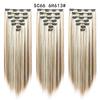 Extensión de cabello sin costuras de color degradado en stock, peluca de siete piezas, pieza de cabello directa, peluca larga y recta de color sólido de fibra química europea y americana