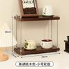 Estantería de Almacenamiento Multicapa de Madera Maciza para Cocina y Cafetería, Encimera Ajustable, Estilo Vintage, Estante de Exhibición Simple y Móvil