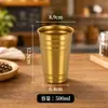 Copo de aço inoxidável 304 de camada única com degraus para cerveja artesanal, copo para bebidas frias ao ar livre, copo de água portátil empilhável