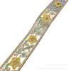 Novo bordado de renda com lantejoulas multicoloridas acessórios de vestuário étnico cordão de linha bordado lantejoulas atacado 5CM de largura