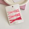 Pasador de Cabello Rosa Dopamina Corazón Femenino Dulce y Lindo Flequillo Lateral Pinza de Pato Tocado