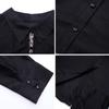 Toma Real de Camisa Negra de Manga Larga Ajustada Lista para Usar Nuevo para Principios de Otoño Talla Grande Holgada Casual