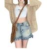 Cárdigan de punto hueco con protección solar para mujer Verano Delgado 2025 Primavera y Otoño Estilo Coreano Suelto Moderno Estilo Perezoso Top Chaqueta