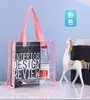 Bolsa de compras de PVC transfronteiriça em estoque bolsa de compras de plástico transparente bolsa de compras para cosméticos bolsa de gelatina atacado formulação