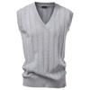 Chaleco Suéter de Punto Trenzado con Cuello en V Talla Europea Otoño/Invierno 2025 Comercio Transfronterizo Chaleco Suéter de Negocios para Hombre Manga Larga