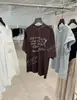 Camiseta Manga Curta Solta com Toque de Linho e Algodão Lavada com Enzimas Escrita à Mão Novo Estilo Outono Precoce PushRanyuan 26