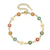 Amazon Transfronterizo Versátil Colorido Pulsera de Cadena de Margaritas Acero Inoxidable Ajustable Elegante Dulce Joyería
