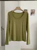 KEKEZOON Camiseta Básica Versátil de Color Sólido con Cuello Redondo y Mangas Largas para Mujer, 17 Colores, Corte Delgado, 8986